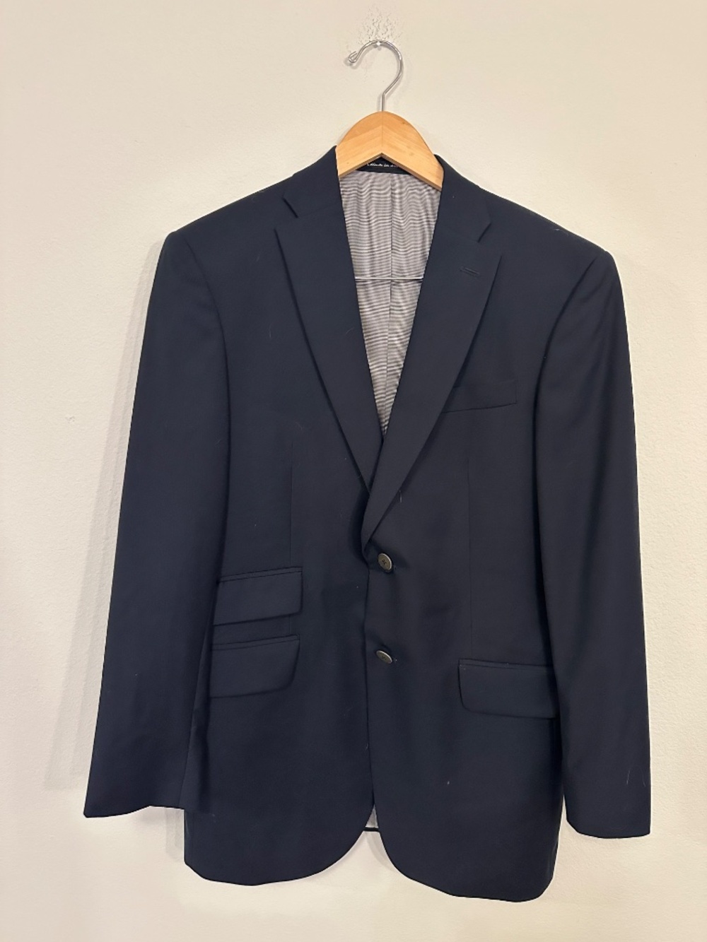 Austin Reed Signature Men’s 40R Navy Blue 100% Wool Blazer Sport Coat 2 Button